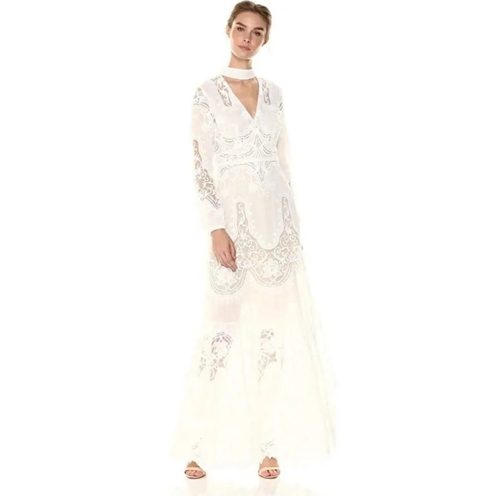 BHLDN x ML Monique Lhuillier Lyon Embroidered Choker Dress
